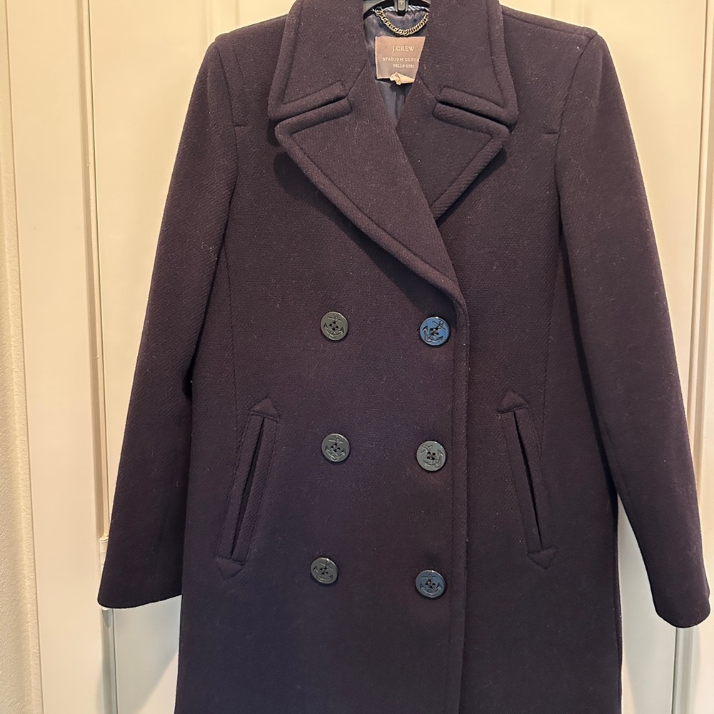 J. Crew Double-Breasted Navy Blue Pea Coat
